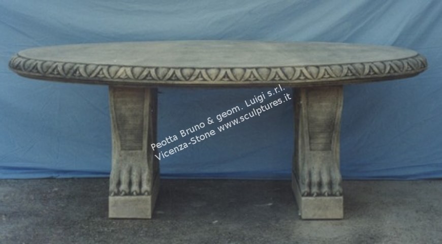 339 - Lions Base Oval Table