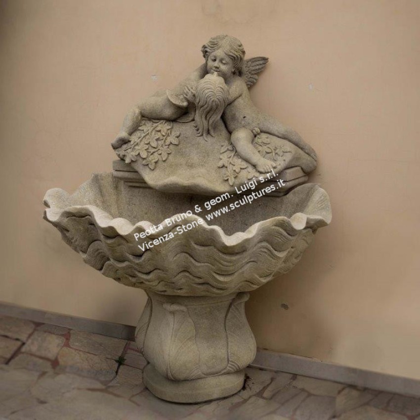 R113 Wall Fountain with Angels